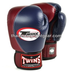 Guantes de Boxeo tailandés Twins BGVL8 "Navy Maroon" | Guantes