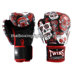 Guantes de Boxeo tailandés Twins FBGVL3-53 "Skull Red" | Muay Thai Gloves
