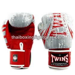 Guantes de Boxeo tailandés Twins FBGVL3-TW5 "Red White" | Guantes