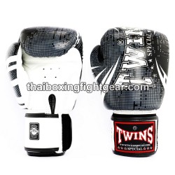 Guantes de Boxeo tailandés Twins FBGVL3-TW5 "White Black" | Guantes