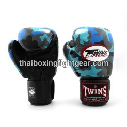 Twins FBGVL3-Army Guantes de Boxeo tailandés "Army-Blue" | Guantes