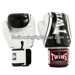 Guantes de Boxeo tailandés Twins FBGVL3-TW4 "White Black" | Guantes