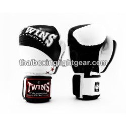 Guantes de Boxeo tailandés Twins BGVL10 "Black White" | Guantes
