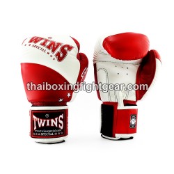 Guantes de Boxeo tailandés Twins BGVL10 "White Red" | Guantes