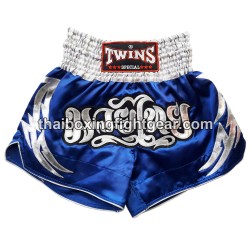 TWINS PANTALONES CORTOS DE BOXEO TAILANDES "Blue Silver" | Pantalone
