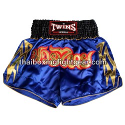 TWINS PANTALONES CORTOS DE BOXEO TAILANDES "Blue Gold" | Pantalone