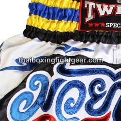 TWINS PANTALONES CORTOS DE BOXEO TAILANDES "Black White" | Pantalone
