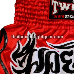 TWINS PANTALONES CORTOS DE BOXEO TAILANDES "Red White" | Pantalone