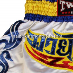 TWINS PANTALONES CORTOS DE BOXEO TAILANDES "White" | Pantalone