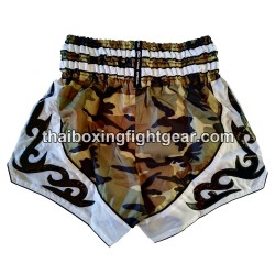 TWINS PANTALONES CORTOS DE BOXEO TAILANDES "Camo White" | Pantalone