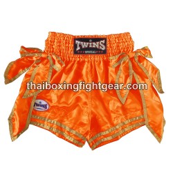 Pantalones de Boxeo TWINS Muay Thai "BOW-KNOT Neon Orange" | ladies
