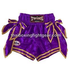 Pantalones de Boxeo TWINS Muay Thai "BOW-KNOT Neon Purple" | ladies