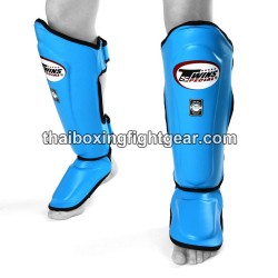 Twins SLG-10 Espinilleras "SHIN GUARDS"  protecciones dobles espinilleras "Light Blue" | Protecciones