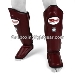 Twins SLG-10 Espinilleras "SHIN GUARDS" protecciones dobles espinilleras "MAROON" | Protecciones