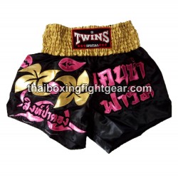 TWINS PANTALONES CORTOS DE BOXEO TAILANDES "Gold Flower" | Pantalone