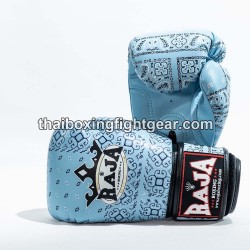 Raja Boxing Muay Thai Guantes de Boxeo Tailandés "Indian Paisley" Light Blue | Guantes