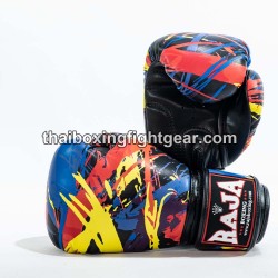 Raja Boxing Muay Thai Guantes de Boxeo Tailandés "Paint Black" | Guantes