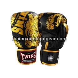 Guantes de Boxeo tailandés Twins FBGVL3-49 "Dragon"oro negro | Guantes