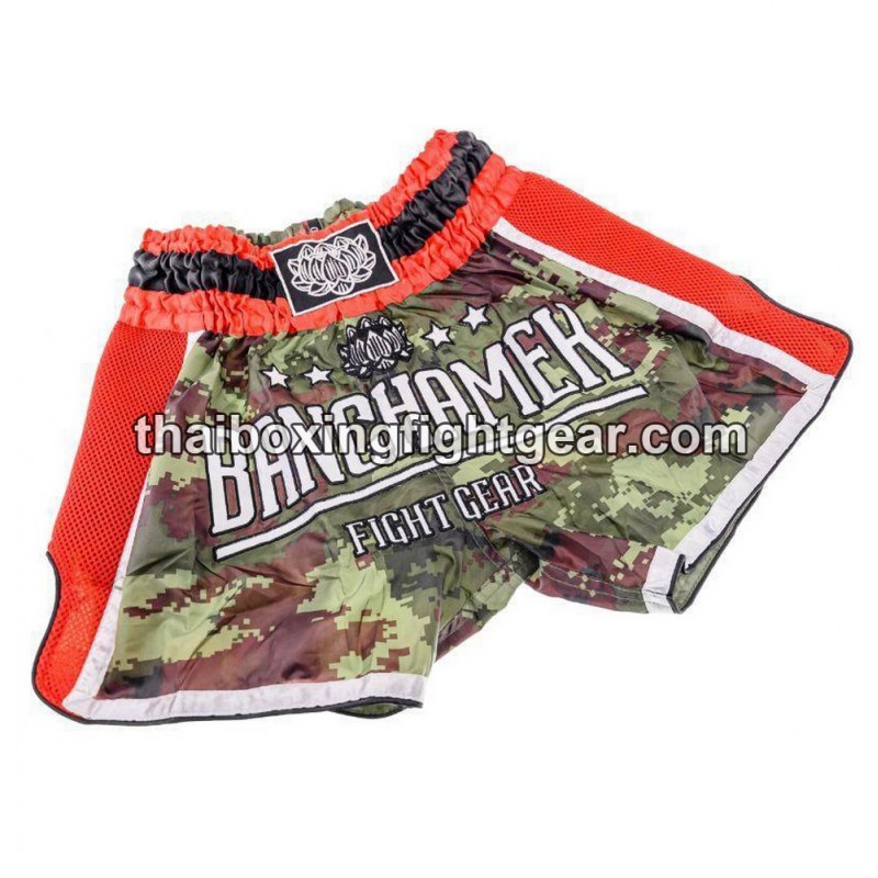 Short de Boxeo tailandés Buakaw Banchamek "BFG5-2 CAMO RED GOLD" | Pantalone