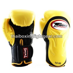 Guantes de Boxeo tailandés Twins BGVL6 Black / Gold | Guantes