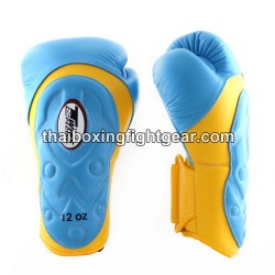 Guantes de Boxeo tailandés Twins BGVL6 Amarillo Azul claro | Guantes