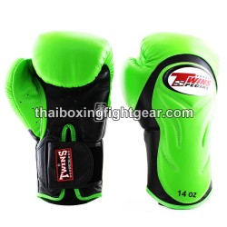 Guantes de Boxeo tailandés Twins BGVL6 Negro Verde | Guantes