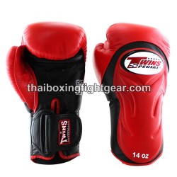 Guantes de Boxeo tailandés Twins BGVL6 Negro Rojo | Guantes