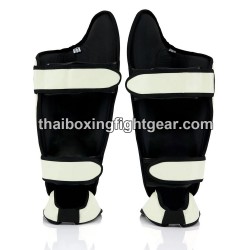 Fairtex SP8 Espinilleras de Muay Thai Cuero Blanco | Shin guards