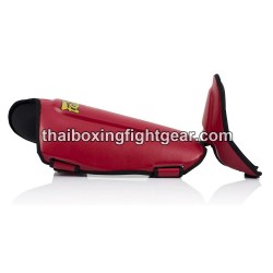 Fairtex SP8 Espinilleras de Muay Thai Cuero Rojo | Shin guards