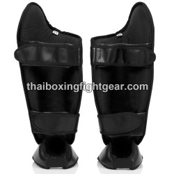 Fairtex SP8 Espinilleras de Muay Thai Cuero Negro | Shin guards