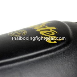 Fairtex SP8 Espinilleras de Muay Thai Cuero Negro | Shin guards