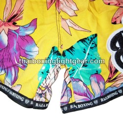 Raja Boxing pantalones cortos de Muay Thai "Flower Yellow" | Muay Thai Shorts