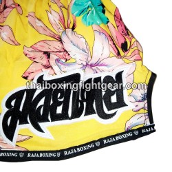 Raja Boxing pantalones cortos de Muay Thai "Flower Yellow" | Muay Thai Shorts