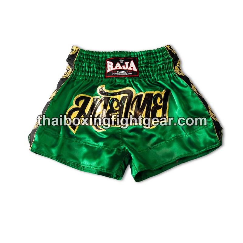 Raja Boxing pantalones cortos de Muay Thai Classic Verde | Muay Thai Shorts