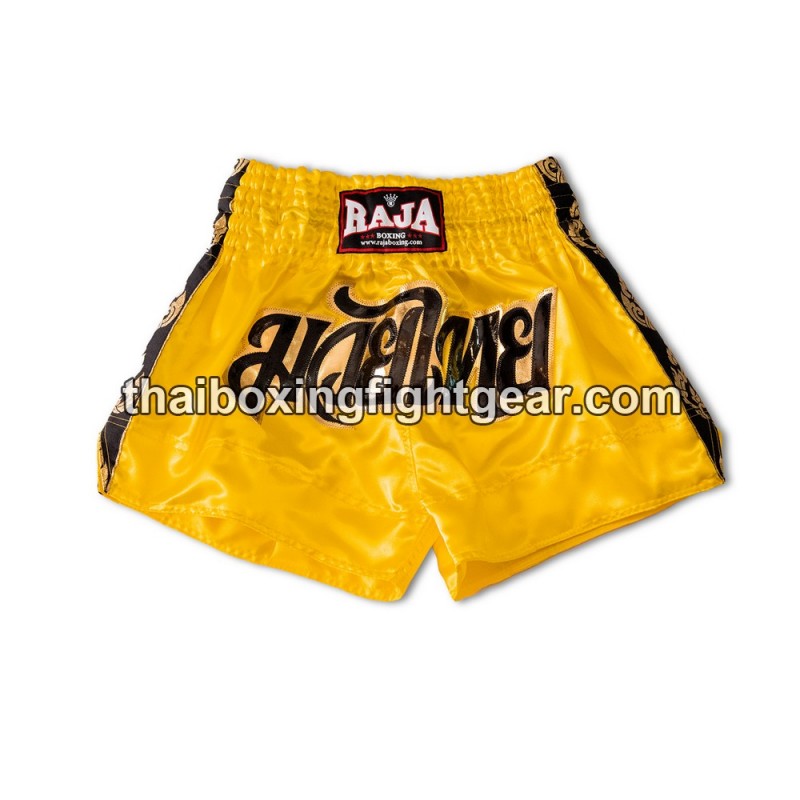 Raja Boxing pantalones cortos de Muay Thai Classic Amarillo | Muay Thai Shorts