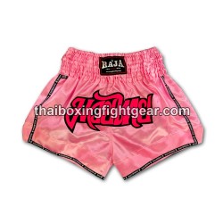 Raja Boxing pantalones cortos de Muay Thai Classic Rosa Claro | Muay Thai Shorts