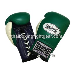 Guantes de boxeo tailandés Thaismai BG121 Verde Marino Blanco | Guantes