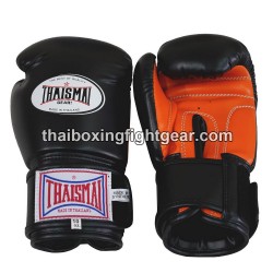 Guantes de boxeo tailandés Thaismai BG124 Negro Naranja | Guantes