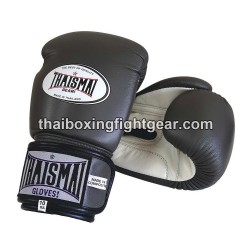 Guantes de boxeo tailandés Thaismai BG124 Gris Blanco | Guantes