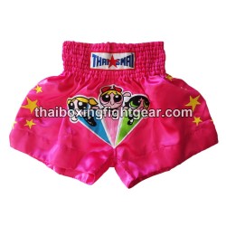 Pantalonés cortos de boxeo thailandés THAISMAI  "Powerpuff" Rosa | Pantalone