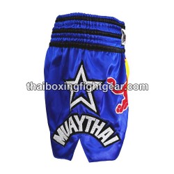 Pantalonés cortos de boxeo thailandés THAISMAI "Red Bull" Azul | Pantalone