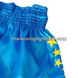 Pantalonés cortos de boxeo thailandés THAISMAI  "Powerpuff" Azul | Pantalone