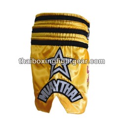 Pantalonés cortos de boxeo thailandés THAISMAI "Red Bull" Amarillo | Pantalone