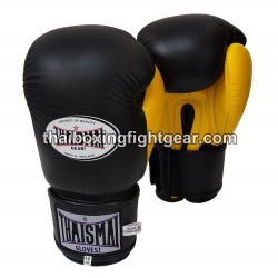 Guantes de boxeo tailandés Thaismai BG124 Negro Amarillo Thaismai - 1