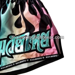 Raja Boxing pantalones cortos de Muay Thai "Rainbow Black" Raja - 4