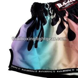 Raja Boxing pantalones cortos de Muay Thai "Rainbow Black" Raja - 6