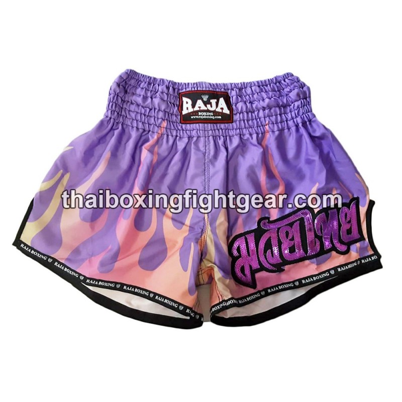 Raja Boxing pantalones cortos de Muay Thai "Rainbow Purple" Raja - 1