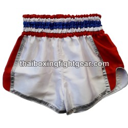 Pantalones cortos de boxeo blanco/rojo thai Wik-Rom | Muay Thai Shorts Pantalones cortos de boxeo blanco/rojo thai Wik-Rom | Muay Thai Shorts