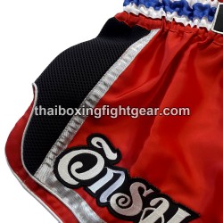 Pantalones cortos de boxeo tailandés Wik-Rom rojo /negro | Muay Thai Shorts Pantalones cortos de boxeo tailandés Wik-Rom rojo /negro | Muay Thai Shorts