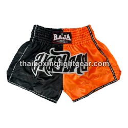 Raja Boxing pantalones cortos de Muay Thai "Bi-Color Black Orange" Raja - 1